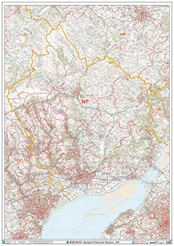 Newport – NP – Postleitzahl Wandkarte – Papier von XYZ Maps