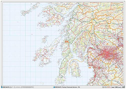 Paisley – PA – Postleitzahl Wandkarte – Papier von XYZ Maps