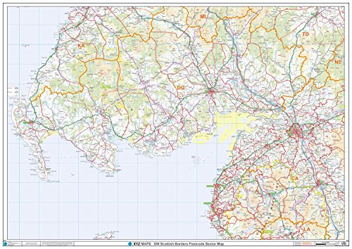 Postleitzahl Sektorkarte – (S15) – Südwestliche schottische Grenzen – Wandkarte, kunststoffbeschichtet, 2A (119 x 168 cm) von XYZ Maps