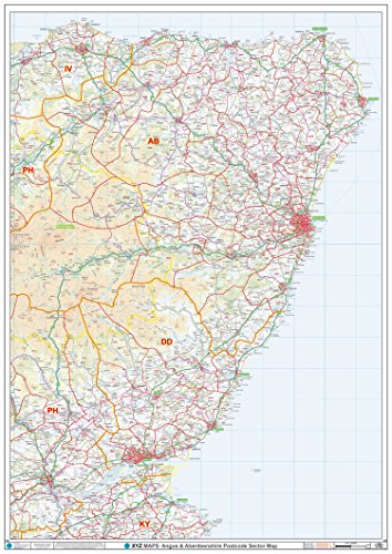 Postleitzahl Sektorkarte – (S20) – Angus & Aberdeenshire – Wandkarte, kunststoffbeschichtet von XYZ Maps