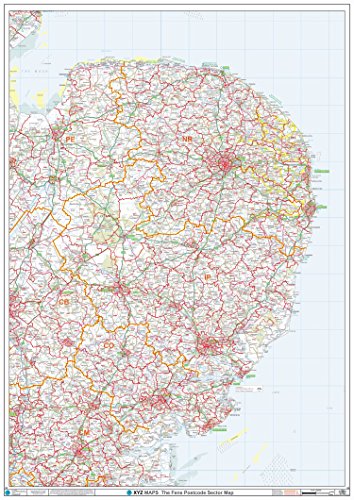 Postleitzahl Sektorkarte – (S8) – The Fens – Wandkarte, kunststoffbeschichtet von XYZ Maps