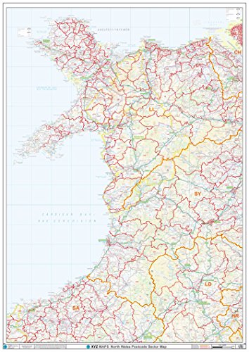 Postleitzahl Sektorkarte – (S9) – Nordwales, Wandkarte, kunststoffbeschichtet von XYZ Maps