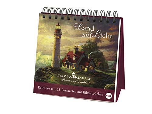 Land im Licht - Thomas Kinkade - Wochenkalender 2021 - Postkartenkalender mit bezaubernden Bildern - Heye-Verlag - Aufstellkalender mit 53 heraustrennbaren Postkarten - 16 cm x 16,5 cm von XYZ