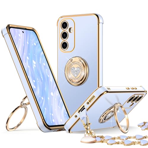 XYZ Schutzhülle für Galaxy S25, mit Ständer, für Samsung Galaxy S25, mit Doppelring-Ständer, für Damen und Mädchen, niedliches Liebesherz, Luxus-Schutzhülle für Samsung S25, Blau XYZ Schutzhülle für Galaxy S25, mit Ständer, für Samsung Galaxy S25, mit Doppelring-Ständer, für Damen und Mädchen, niedliches Liebesherz, Luxus-Schutzhülle für Samsung S25, Blau von XYZ