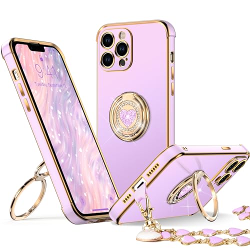 XYZ Schutzhülle für iPhone 12 Pro mit Ständer, Handyhülle mit Doppelring Kickstand, Frauen Mädchen Bling Luxus Schutzhülle Herz für iPhone 12 Pro, Lila XYZ Schutzhülle für iPhone 12 Pro mit Ständer, Handyhülle mit Doppelring Kickstand, Frauen Mädchen Bling Luxus Schutzhülle Herz für iPhone 12 Pro, Lila von XYZ