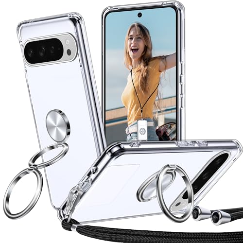 XYZ für Google Pixel 9 Pro XL Hülle mit Band, Doppelring Ständer HandyHülle Dünn Stoßfeste Anti-Kratzt SchutzHülle für Pixel 9 Pro XL Case - Clear XYZ für Google Pixel 9 Pro XL Hülle mit Band, Doppelring Ständer HandyHülle Dünn Stoßfeste Anti-Kratzt SchutzHülle für Pixel 9 Pro XL Case - Clear von XYZ
