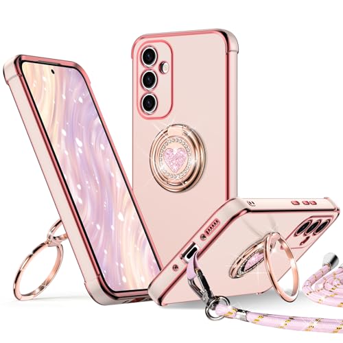 XYZ für Samsung Galaxy A35 5G Hülle mit Band, Herz Doppelring Ständer HandyHülle Handykette Frauen Mädchen Dünn Stoßfeste Anti-Kratzt SchutzHülle für Samsung A35 5G Case, Rosa XYZ für Samsung Galaxy A35 5G Hülle mit Band, Herz Doppelring Ständer HandyHülle Handykette Frauen Mädchen Dünn Stoßfeste Anti-Kratzt SchutzHülle für Samsung A35 5G Case, Rosa von XYZ