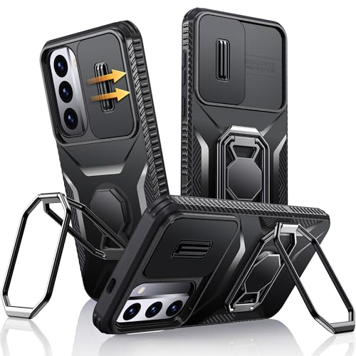 XYZ für Samsung Galaxy S22 Hülle mit Schiebekamera Abdeckung, Handyhülle Doppelring Ständer, Schwerlast Stoßfestes Robustes Stoßfänger SchutzHülle Samsung S22 Case - Schwarz XYZ für Samsung Galaxy S22 Hülle mit Schiebekamera Abdeckung, Handyhülle Doppelring Ständer, Schwerlast Stoßfestes Robustes Stoßfänger SchutzHülle Samsung S22 Case - Schwarz von XYZ