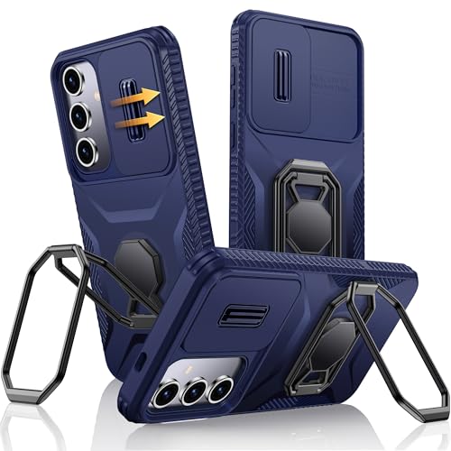 XYZ für Samsung Galaxy S23 FE Hülle mit Schiebekamera Abdeckung, Handyhülle Doppelring Ständer, Schwerlast Stoßfestes Robustes Stoßfänger SchutzHülle Samsung S23 FE Case - Blau XYZ für Samsung Galaxy S23 FE Hülle mit Schiebekamera Abdeckung, Handyhülle Doppelring Ständer, Schwerlast Stoßfestes Robustes Stoßfänger SchutzHülle Samsung S23 FE Case - Blau von XYZ