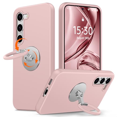 XYZ für Samsung Galaxy S23 Hülle mit Ständer, flüssiges Silikon Handyhülle mit Drehbarer Weich Silikon Ring, Stoßfeste Schutzhülle für Samsung S23 Case, Rosa XYZ für Samsung Galaxy S23 Hülle mit Ständer, flüssiges Silikon Handyhülle mit Drehbarer Weich Silikon Ring, Stoßfeste Schutzhülle für Samsung S23 Case, Rosa von XYZ