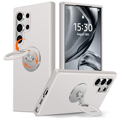 XYZ für Samsung Galaxy S23 Ultra Hülle mit Ständer, flüssiges Silikon Handyhülle mit Drehbarer Weich Silikon Ring, Stoßfeste Schutzhülle für Samsung S23 Ultra Case, Taupe XYZ für Samsung Galaxy S23 Ultra Hülle mit Ständer, flüssiges Silikon Handyhülle mit Drehbarer Weich Silikon Ring, Stoßfeste Schutzhülle für Samsung S23 Ultra Case, Taupe von XYZ