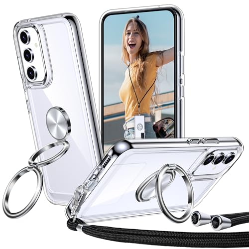 XYZ für Samsung Galaxy S24 Hülle mit Band, Doppelring Ständer HandyHülle Dünn Stoßfeste Anti-Kratzt SchutzHülle für Samsung S24 Case, Clear XYZ für Samsung Galaxy S24 Hülle mit Band, Doppelring Ständer HandyHülle Dünn Stoßfeste Anti-Kratzt SchutzHülle für Samsung S24 Case, Clear von XYZ