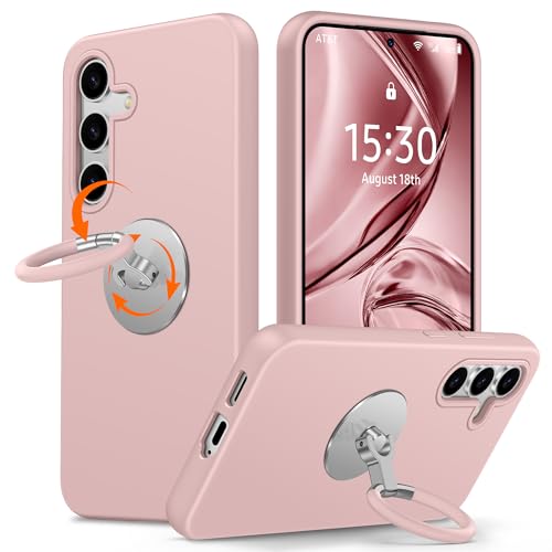 XYZ für Samsung Galaxy S24 Hülle mit Ständer, flüssiges Silikon Handyhülle mit Drehbarer Weich Silikon Ring, Stoßfeste Schutzhülle für Samsung S24 Case, Rosa XYZ für Samsung Galaxy S24 Hülle mit Ständer, flüssiges Silikon Handyhülle mit Drehbarer Weich Silikon Ring, Stoßfeste Schutzhülle für Samsung S24 Case, Rosa von XYZ