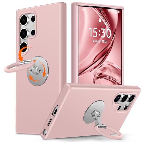 XYZ für Samsung Galaxy S24 Ultra Hülle mit Ständer, flüssiges Silikon Handyhülle mit Drehbarer Weich Silikon Ring, Stoßfeste Schutzhülle für Samsung S24 Ultra Case, Rosa XYZ für Samsung Galaxy S24 Ultra Hülle mit Ständer, flüssiges Silikon Handyhülle mit Drehbarer Weich Silikon Ring, Stoßfeste Schutzhülle für Samsung S24 Ultra Case, Rosa von XYZ