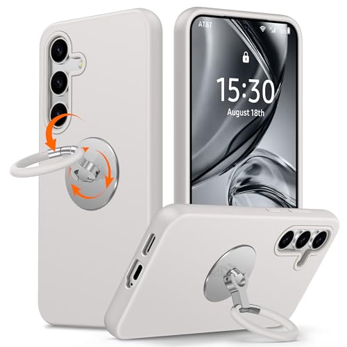 XYZ für Samsung Galaxy S25 Hülle mit Ständer, flüssiges Silikon Handyhülle mit Drehbarer Weich Silikon Ring, Stoßfeste Schutzhülle für Samsung S25 Case, Taupe XYZ für Samsung Galaxy S25 Hülle mit Ständer, flüssiges Silikon Handyhülle mit Drehbarer Weich Silikon Ring, Stoßfeste Schutzhülle für Samsung S25 Case, Taupe von XYZ