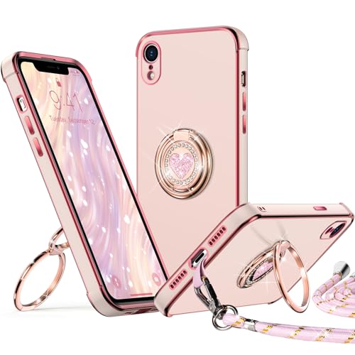 XYZ für iPhone XR Hülle mit Band, Herz Doppelring Ständer HandyHülle Handykette Frauen Mädchen Dünn Stoßfeste Anti-Kratzt SchutzHülle für iPhone XR Case, Rosa XYZ für iPhone XR Hülle mit Band, Herz Doppelring Ständer HandyHülle Handykette Frauen Mädchen Dünn Stoßfeste Anti-Kratzt SchutzHülle für iPhone XR Case, Rosa von XYZ
