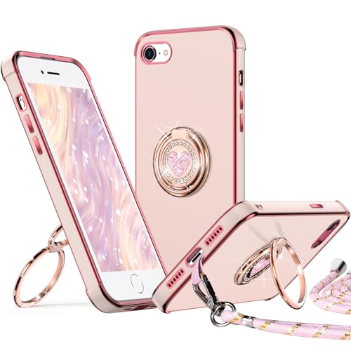 XYZ für iPhone 7/8/SE 2022/SE 2020 Hülle mit Band, Herz Doppelring Ständer HandyHülle Handykette Frauen Mädchen Dünn Stoßfeste Anti-Kratzt SchutzHülle für iPhone iPhone 7/8 Case, Rosa XYZ für iPhone 7/8/SE 2022/SE 2020 Hülle mit Band, Herz Doppelring Ständer HandyHülle Handykette Frauen Mädchen Dünn Stoßfeste Anti-Kratzt SchutzHülle für iPhone iPhone 7/8 Case, Rosa von XYZ