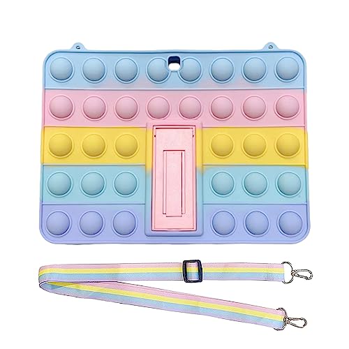 XZC Push Pop Fidget Toys Schutzhülle für Samsung Galaxy Tab 4 10.1 2014 Release Model SM-T530/T531/T535 Silikon Stoßfest Tablet Cover mit Klappständer und Lanyard (für Samsung Galaxy Tab 4 10.1) von XZC