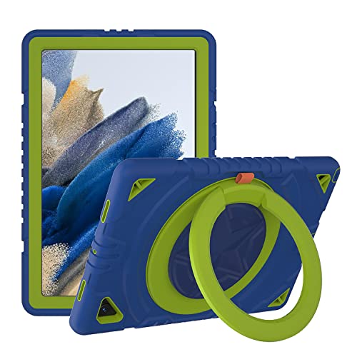 XZC Schutzhülle für Samsung Galaxy Tab A8, 26,7 cm (10,5 Zoll) 2022 (SM-X200/X205/X207), strapazierfähig, stoßfest, mit drehbarem Ständer/Stifthalter/Tragegurt (Blau 2) von XZC