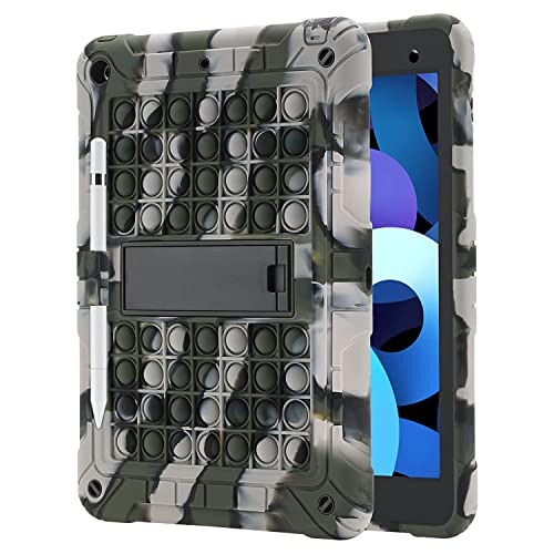 XZC Schutzhülle für iPad 9./8./7. Generation (iPad 10.2 Hülle 2021/2020/2019), stoßfest, Fallschutz, iPad-Hülle mit Stifthalter, Ständer, Schultergurt (Camouflage) von XZC