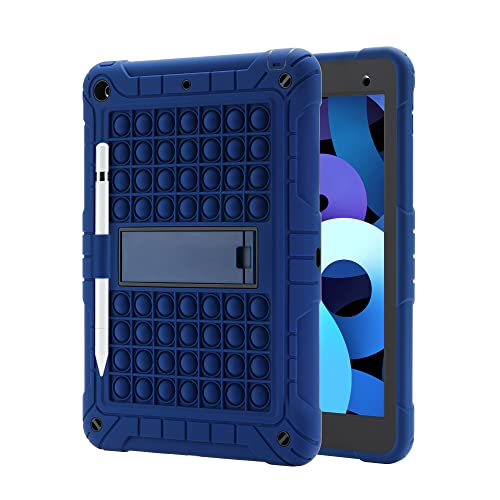 XZC iPad 9/8/7 Generation Hülle (iPad 10.2 Zoll Hülle 2021/2020/2019) Push Pop iPad Hülle Stoßfest Fallschutz Cover mit Stifthalter Kickstand Schultergurt (Blau) von XZC