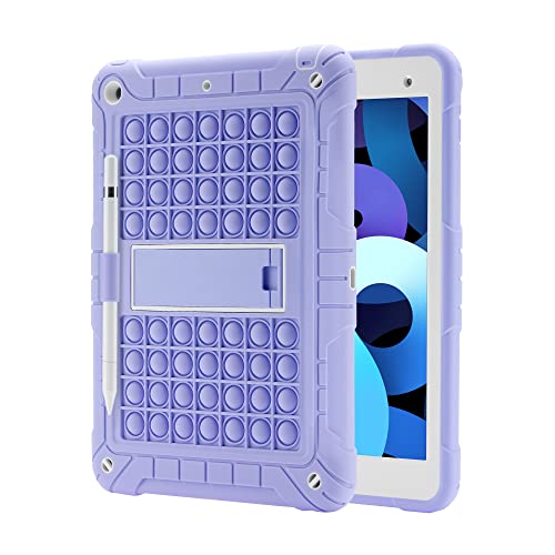 XZC iPad 9/8/7 Generation Hülle (iPad 10.2 Zoll Hülle 2021/2020/2019) Push Pop iPad Hülle Stoßfest Fallschutz Cover mit Stifthalter Kickstand Schultergurt (Lila) von XZC