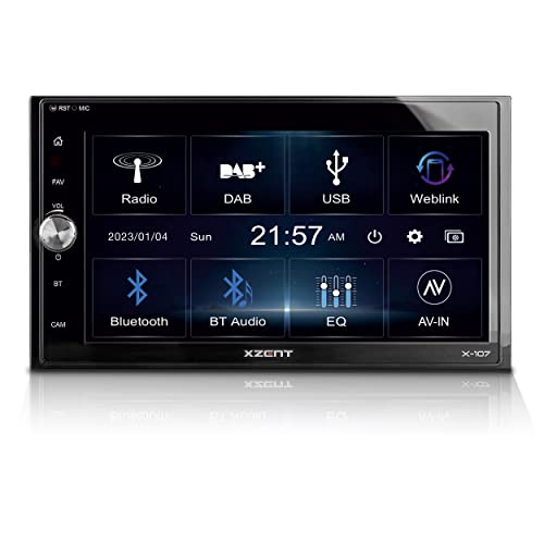 XZENT X-107 – 2 Din Autoradio für Autos und Reisemobile, Multimediasystem mit 6,75“ / 17,1 cm Touchscreen, Mediencenter mit DAB+, USB, UKW, Bluetooth, WebLink von XZENT