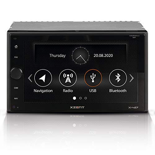 XZENT X-427: 2-Din Autoradio, Multimediasystem mit 16,5 cm / 6,5“ Touchscreen, Mediencenter mit DAB+, Bluetooth, USB, zum Navi für PKWs und Reisemobile erweiterbar von XZENT