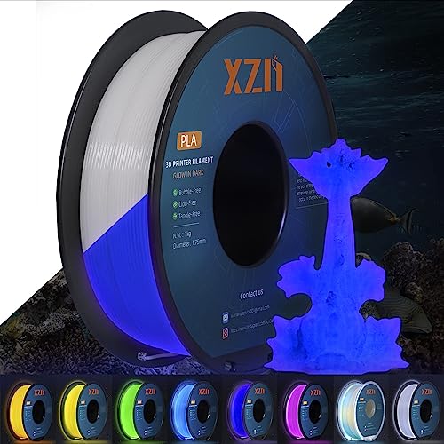 Filament 1.75mm PLA ((8 Farben), XZN 3D Drucker Filament pla im Dunkeln leuchtendes,1 kg Spule, Umweltfreundlich (Lila leuchten) von XZN