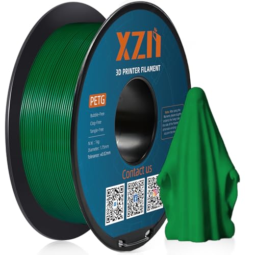 XZN PETG Filament 1.75mm, Größe Genauigkeit +/-0.02mm, mit Schlagfestigkeit und Flexibilität, 1.75mm PETG Filament für die meisten FDM 3D Drucker, 1kg Spule, PETG Grün XZN PETG Filament 1.75mm, Größe Genauigkeit +/-0.02mm, mit Schlagfestigkeit und Flexibilität, 1.75mm PETG Filament für die meisten FDM 3D Drucker, 1kg Spule, PETG Grün von XZN