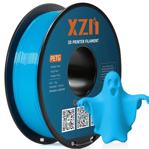 XZN PETG Filament 1.75mm, Größe Genauigkeit +/-0.02mm, mit Schlagfestigkeit und Flexibilität, 1.75mm PETG Filament für die meisten FDM 3D Drucker, 1kg Spule, PETG Wasserblau XZN PETG Filament 1.75mm, Größe Genauigkeit +/-0.02mm, mit Schlagfestigkeit und Flexibilität, 1.75mm PETG Filament für die meisten FDM 3D Drucker, 1kg Spule, PETG Wasserblau von XZN