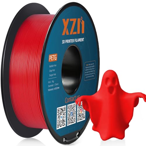 XZN PETG Filament 1.75mm, Größe Genauigkeit +/-0.02mm, mit Schlagfestigkeit und Flexibilität, 1.75mm PETG Filament für die meisten FDM 3D Drucker, 1kg Spule,PETG Rot XZN PETG Filament 1.75mm, Größe Genauigkeit +/-0.02mm, mit Schlagfestigkeit und Flexibilität, 1.75mm PETG Filament für die meisten FDM 3D Drucker, 1kg Spule,PETG Rot von XZN