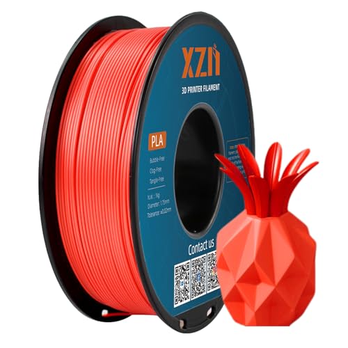 XZN PLA Filament 1.75mm,PLA 3D Drucker Filament,Robust und Langlebig,Maßgenauigkeit +/-0,03mm,1KG Filament Spule,PLA Rot von XZN