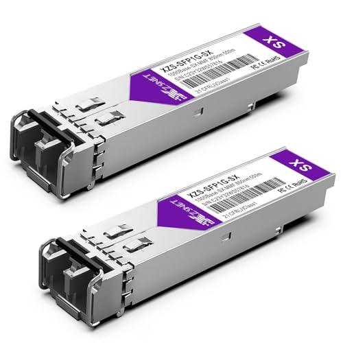 XZSNET 1000BASE-SX SFP Transceiver, 1.25G SFP zu LC Multimode Fiber Modul für Cisco GLC-SX-MMD, Ubiquiti UniFi UF-MM-1G, Mikrotik, Meraki, Netgear AGM731F, D-Link und mehr, 850nm, 550m, 2 Stück XZSNET 1000BASE-SX SFP Transceiver, 1.25G SFP zu LC Multimode Fiber Modul für Cisco GLC-SX-MMD, Ubiquiti UniFi UF-MM-1G, Mikrotik, Meraki, Netgear AGM731F, D-Link und mehr, 850nm, 550m, 2 Stück von XZSNET