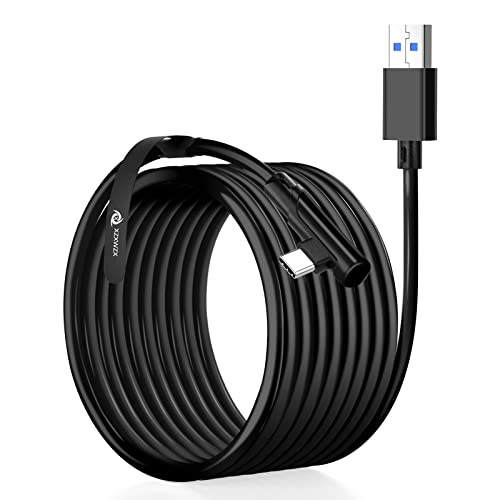 XZXWZX Link Kabel 5M Kompatibel mit Meta/Oculus Quest 3/Quest 2/PICO 4 und PC/Steam VR, Schnellladekabel USB 3.0 auf USB-C für VR-Headset und Gaming-PC, Hochgeschwindigkeits-PC-Datenübertragung von XZXWZX