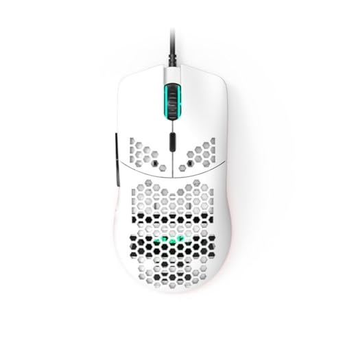 XZXWZX RGB Gaming Maus kabelgebunden, Honeycomb Shell Design Ultraleicht 11 RGB Hintergrundbeleuchtung 7200 DPI, 6 programmierbare Tasten, 1.5m Empfängerkabel, USB Gaming Mau für PC/Mac/Laptop, weiß von XZXWZX