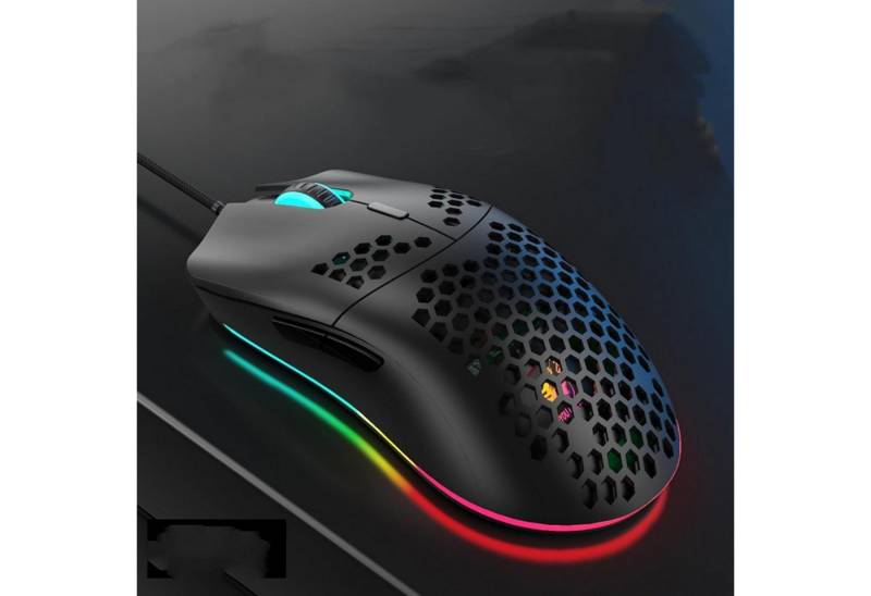 XZXWZX mit 11 RGB Hintergrundbeleuchtung 7200 DPI, 6 programmierbare Tasten Gaming-Maus (kabelgebunden, Einstellbare DPI-Werte Leicht ergonomisch Gaming-Maus mit Wabenschale) von XZXWZX