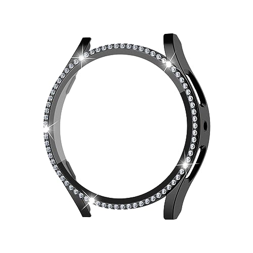 Abdeckung kompatibel mit Samsung Galaxy Watch 6 40 mm Hart-PC-Rahmenabdeckung mit Strassbesatz, waschbares Gehäuse, Uhrenzubehör Smart Watch 119 Plus (Black, A) von XZincer