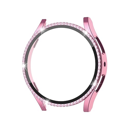 Abdeckung kompatibel mit Samsung Galaxy Watch 6 40 mm Hart-PC-Rahmenabdeckung mit Strassbesatz, waschbares Gehäuse, Uhrenzubehör Smart Watch 119 Plus (Pink, A) von XZincer