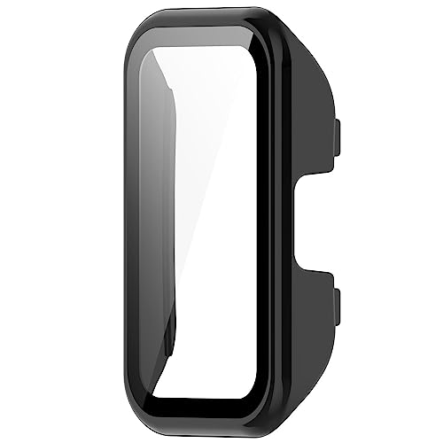 XZincer Schutzhülle für Huawei Band 8 mit PC und gehärtetem Glasmaterial, Ganzkörperabdeckung für Ultimatives Uhrengehäuse Damen Klein (Black, One Size) von XZincer