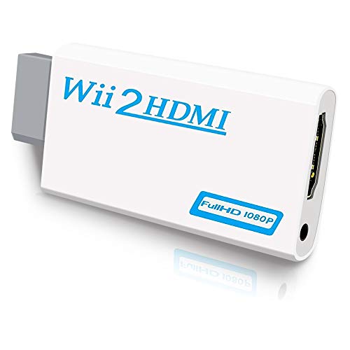 Wii zu HDMI Konverter, Wii HDMI Adapter 1080P für Full HD Geräte mit 3,5 mm Audioanschluss und HDMI-Ausgang Kompatibel mit Nintendo Wii, Wii U, HDTV, Monitor (Weiß) von Xahpower