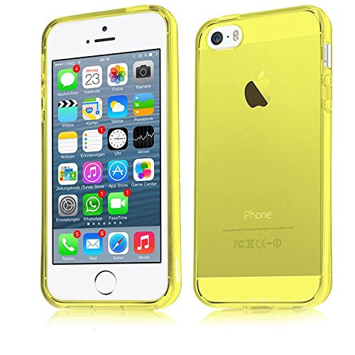 Xaiox Schutzhülle für iPhone 5 5s / iPhone SE Silikon Hülle Crytsal Case durchsichtig klar TPU Case - transparent gelb von Xaiox