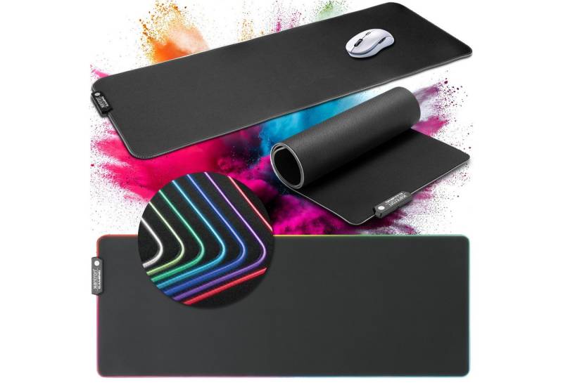 Xantron Gaming Mauspad Großes Gaming LED Mauspad RGB 800x300 XXL von Xantron