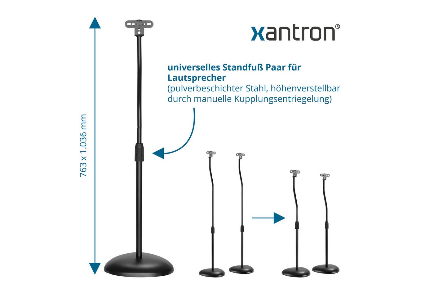 Xantron Universelles Standfuss Paar für Lautsprecher, Xantron ECO-SS05 Lautsprecherständer, (für SONOS Play:5 (gen 2) von Xantron