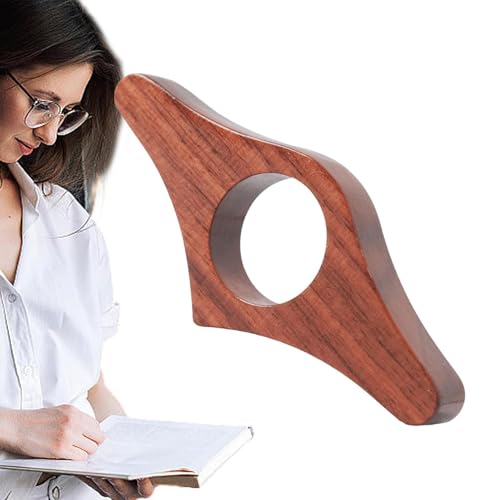 Buchpartitur - Natural Walnut Daumen mit einfachem Handling | Ungewöhnlicher Buchhalter | Fingerbuch -Ergebnisse | Nachhaltiges Skript mit Daumenring für Leser, Studium von Xasbseulk