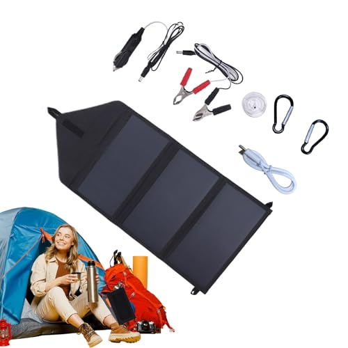 Solarladegerät – dreifach gefaltetes Ladegerät Powerbank | 100 W Solar-Handy | USB-Stromgenerator | Panel-Erhaltungslade-Powerbank für Angeln, Roadtrip von Xasbseulk