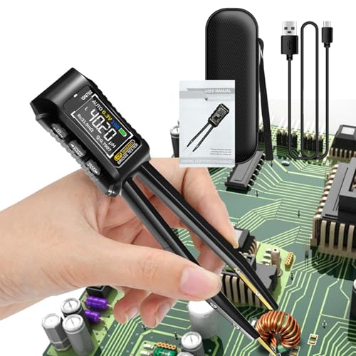 Xasbseulk Digitale Messgerätpinzette, intelligenter SMD-Tester, Auto Meter Tester SMD Meter Pinzette, Hochpräziser Komponentenanalysator zur Komponentenerkennung mit Anzeige für Diode und Kondensator Xasbseulk Digitale Messgerätpinzette, intelligenter SMD-Tester, Auto Meter Tester SMD Meter Pinzette, Hochpräziser Komponentenanalysator zur Komponentenerkennung mit Anzeige für Diode und Kondensator von Xasbseulk