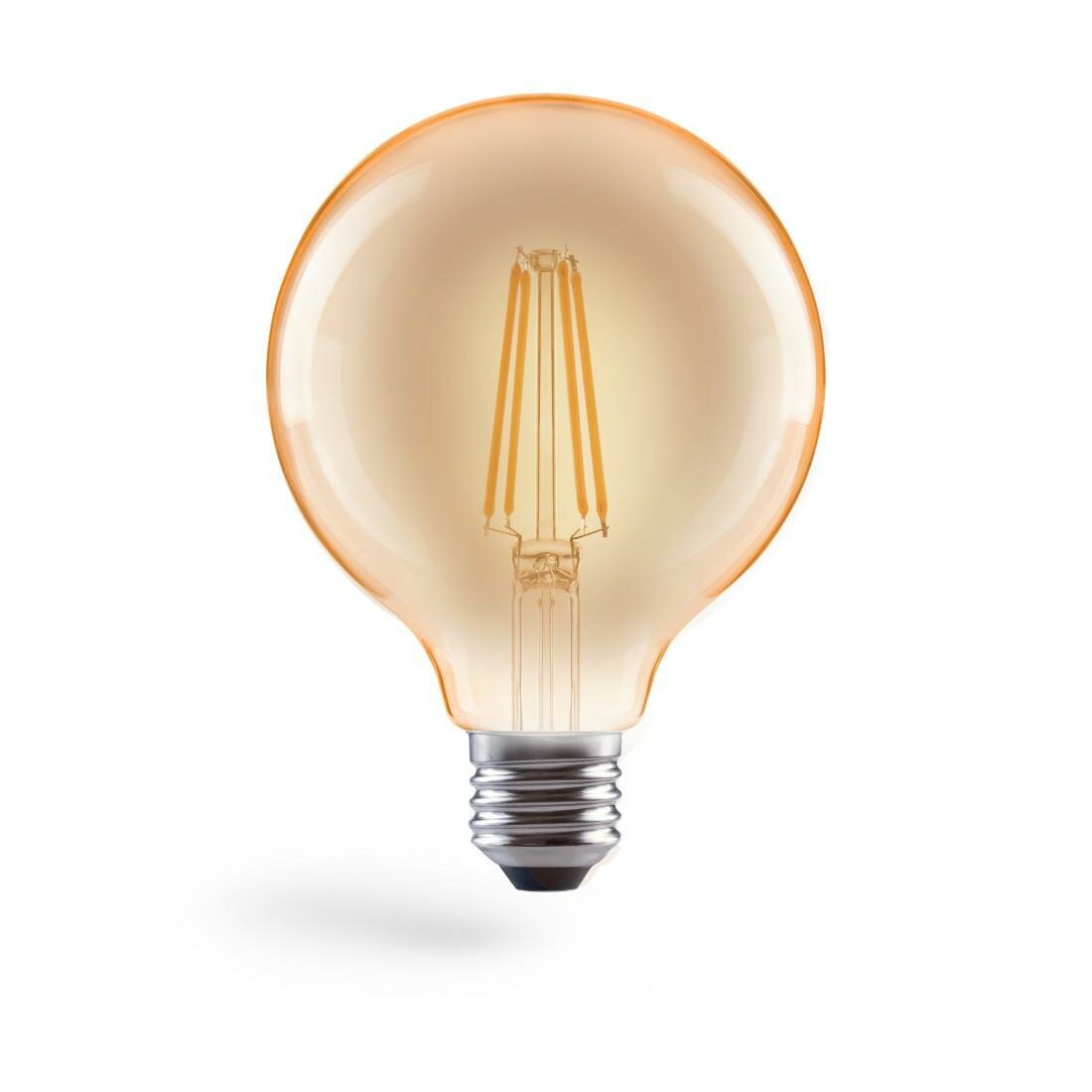 XAVAX LED-Filament, E27, 650lm 8W, Vintage-Lampe Globe 125, dimmbar, Warmweiß (00112920) von Xavax