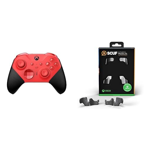 Xbox Elite Bluetooth Wireless Controller Series 2 - Core Edition (Red) + SCUF Elite Series 2 Paddles for Elite Series 1 & 2 von Xbox