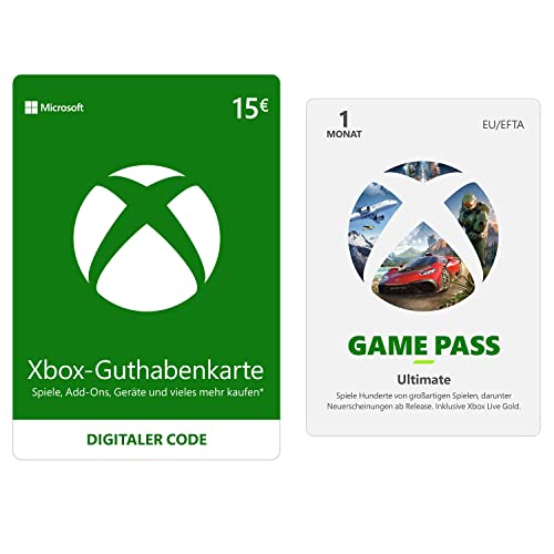 Xbox Live 15 EUR Guthaben (Download Code) + Xbox Game Pass Ultimate 1 Monate Mitgliedschaft (Download Code) von Xbox